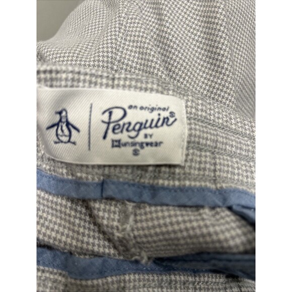 Original Penguin Munsingwear Men's Pants Gray White Plaid Stretch Slim Fit MED - Picture 9 of 11